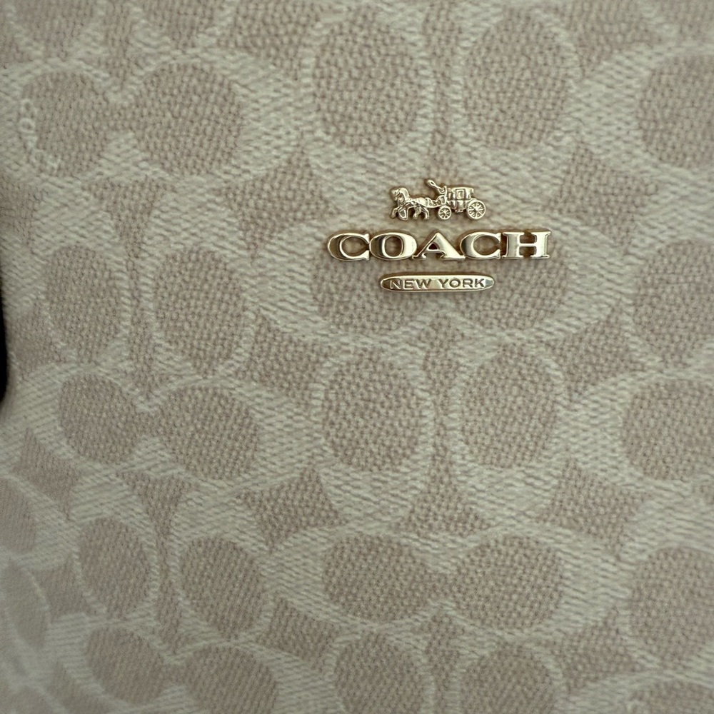 Coach Khaki & Chalk Signature Canvas Tote - Picture 2 of 10